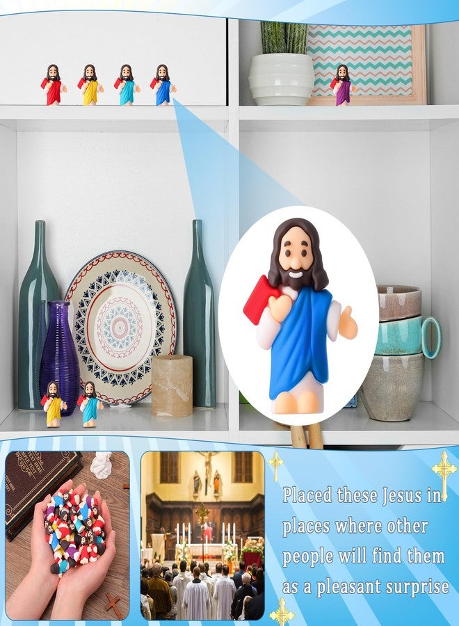 DoubleFill مجموعة دبل فيل المكونة من 50 قطعة من مجسمات يسوع الصغيرة، هدايا دينية للحفلات، مجسمات صغيرة ليسوع بكميات كبيرة للعبة الاختباء والبحث في عيد الميلاد، مدرسة الأحد، الكنيسة، هدية لطيفة للمعمودية، المناولة الأولى، عيد الفصح (على طراز الكتاب المقدس). - Image 4